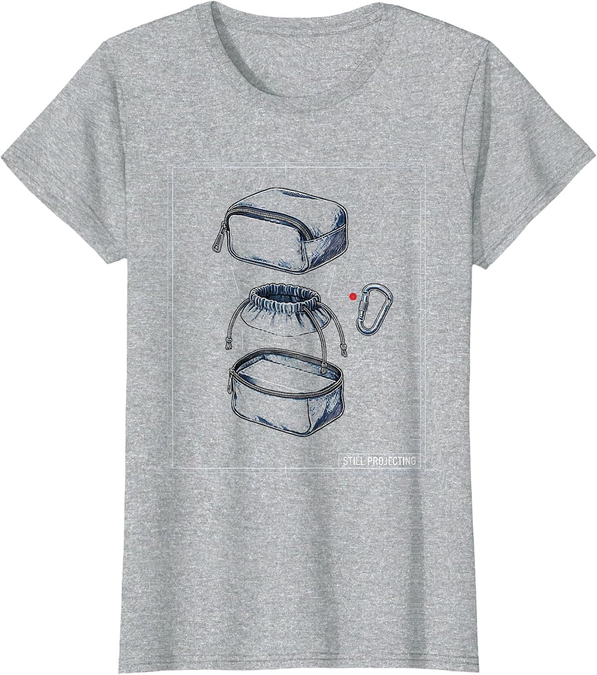 Still Projecting Blueprint Rock Climbing Bouldering Humor T-Shirt - Heather Grey