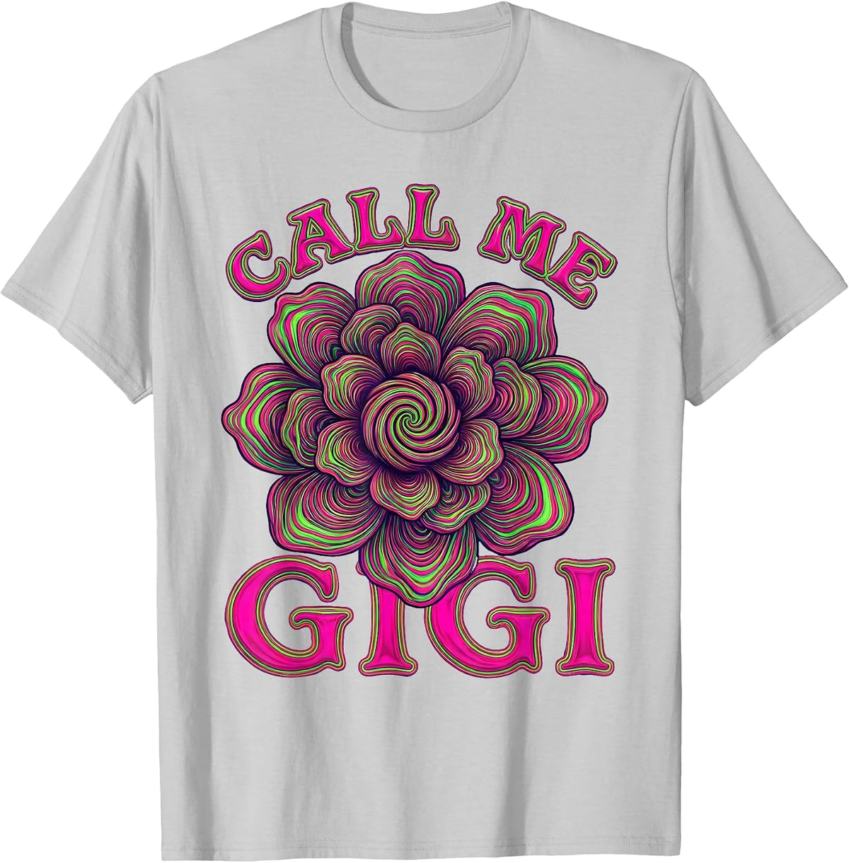 Men's Call Me Gigi Grandma Pride Design T-Shirt - Silver Grey