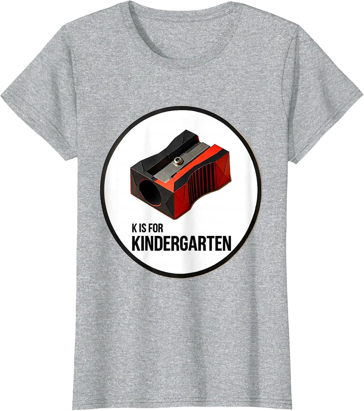 Women's K Is For Kindergarten Swiss International Teacher Back T-Shirt - Heather Grey