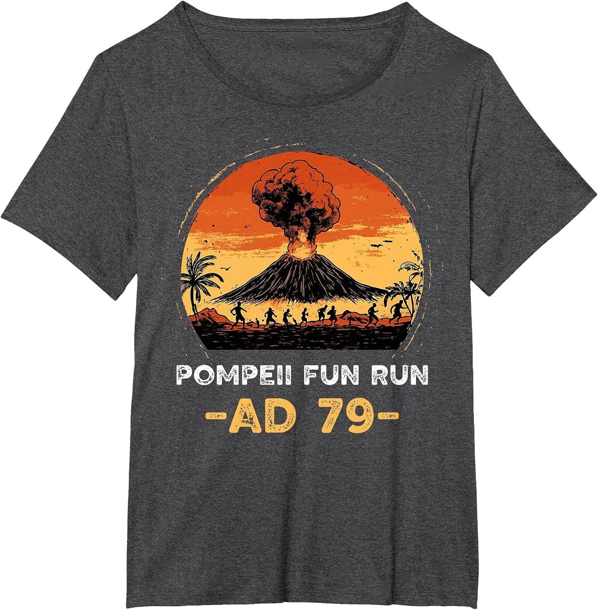 Mount Vesuvius Pompeii Fun Run Volcanologist T-Shirt - Dark Heather Grey