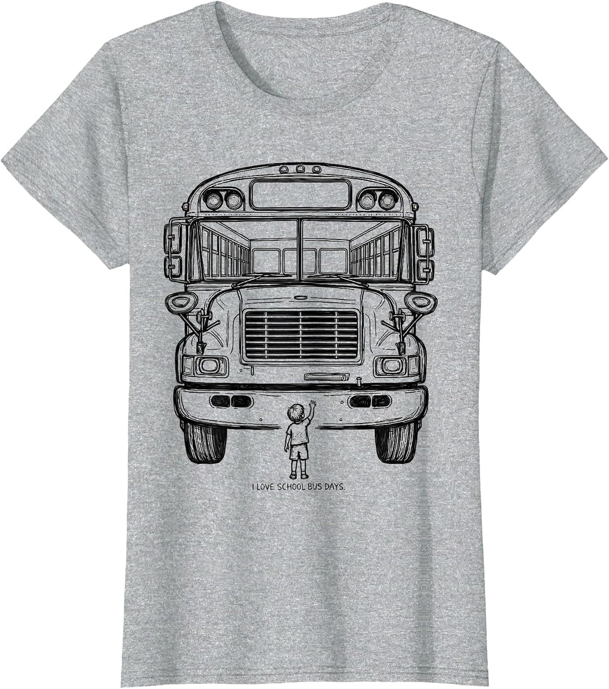 I Love School Bus Days Funny School Bus Driver Appreciation T-Shirt - Heather Grey