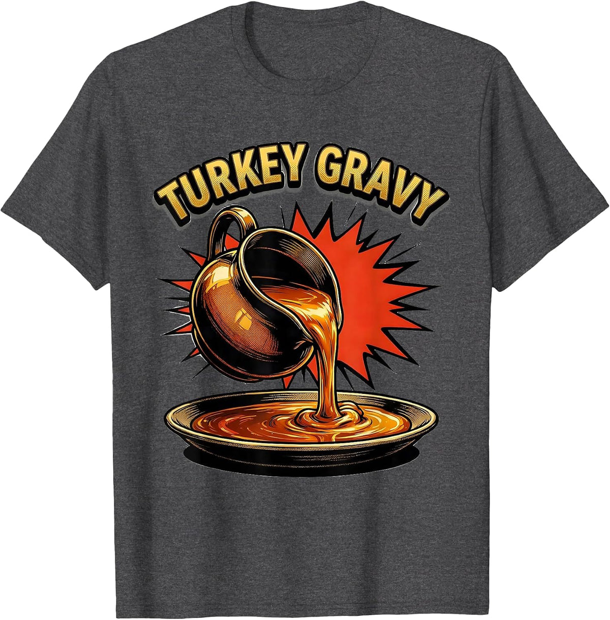 Men's Turkey Gravy Bootleg 90's Rap Rock Vintage Funny T-Shirt - Dark Heather Grey
