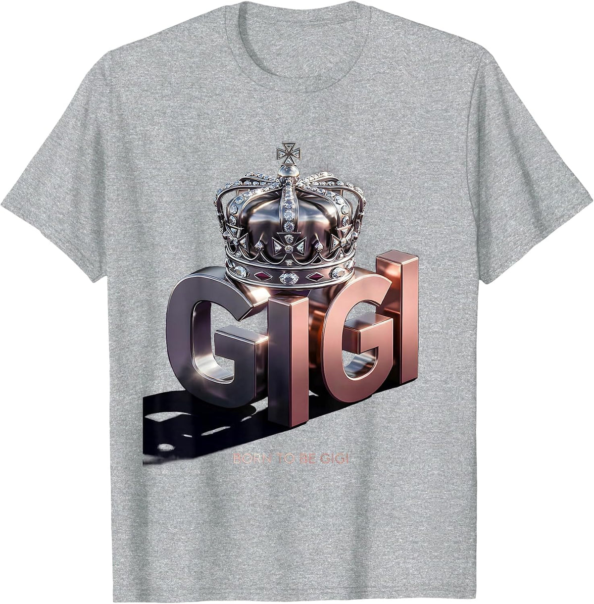 Men's Born to Be Gigi Grandma Pride Design T-Shirt - Heather Grey