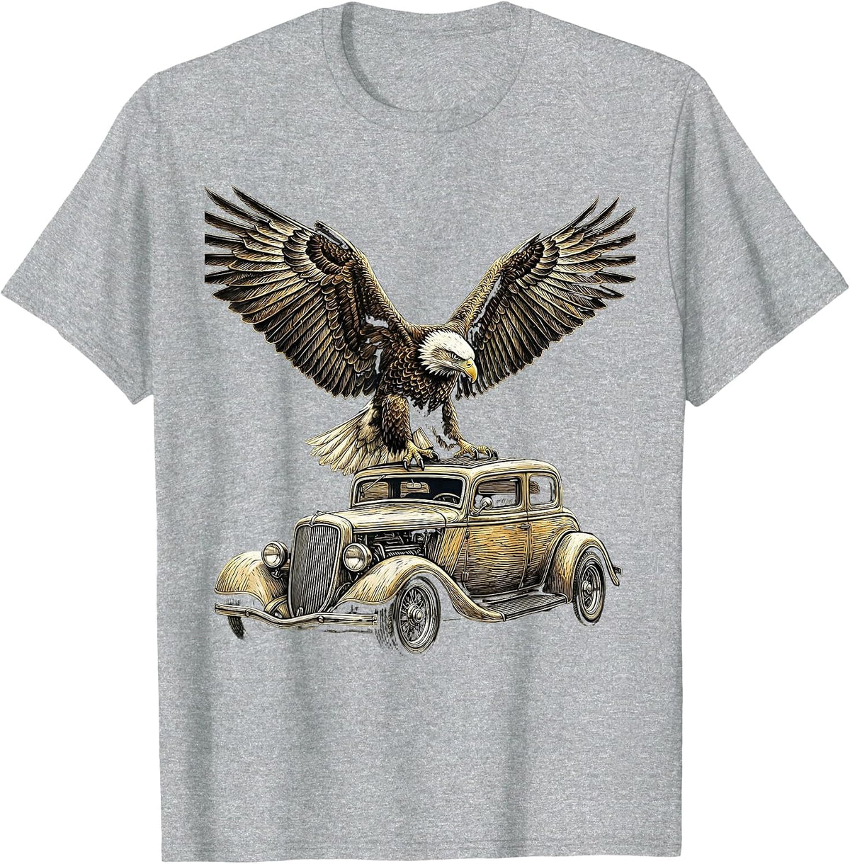 Men's Valley Forge Automotive Eagle Hot Rod Graphic T-Shirt - Heather Grey