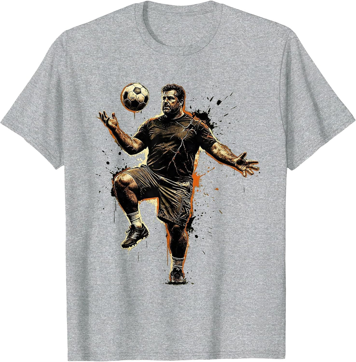 Men's Soccer Dad Juggling Ball Graphic Tee T-Shirt - Heather Grey