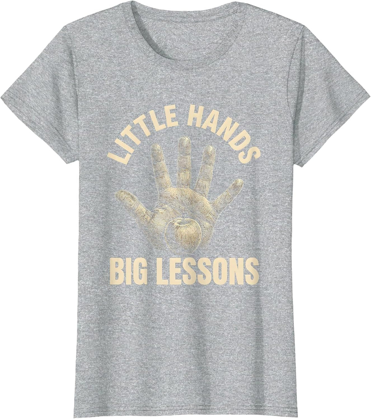 Little Hands Big Lessons PreK Teacher Design T-Shirt - Heather Grey