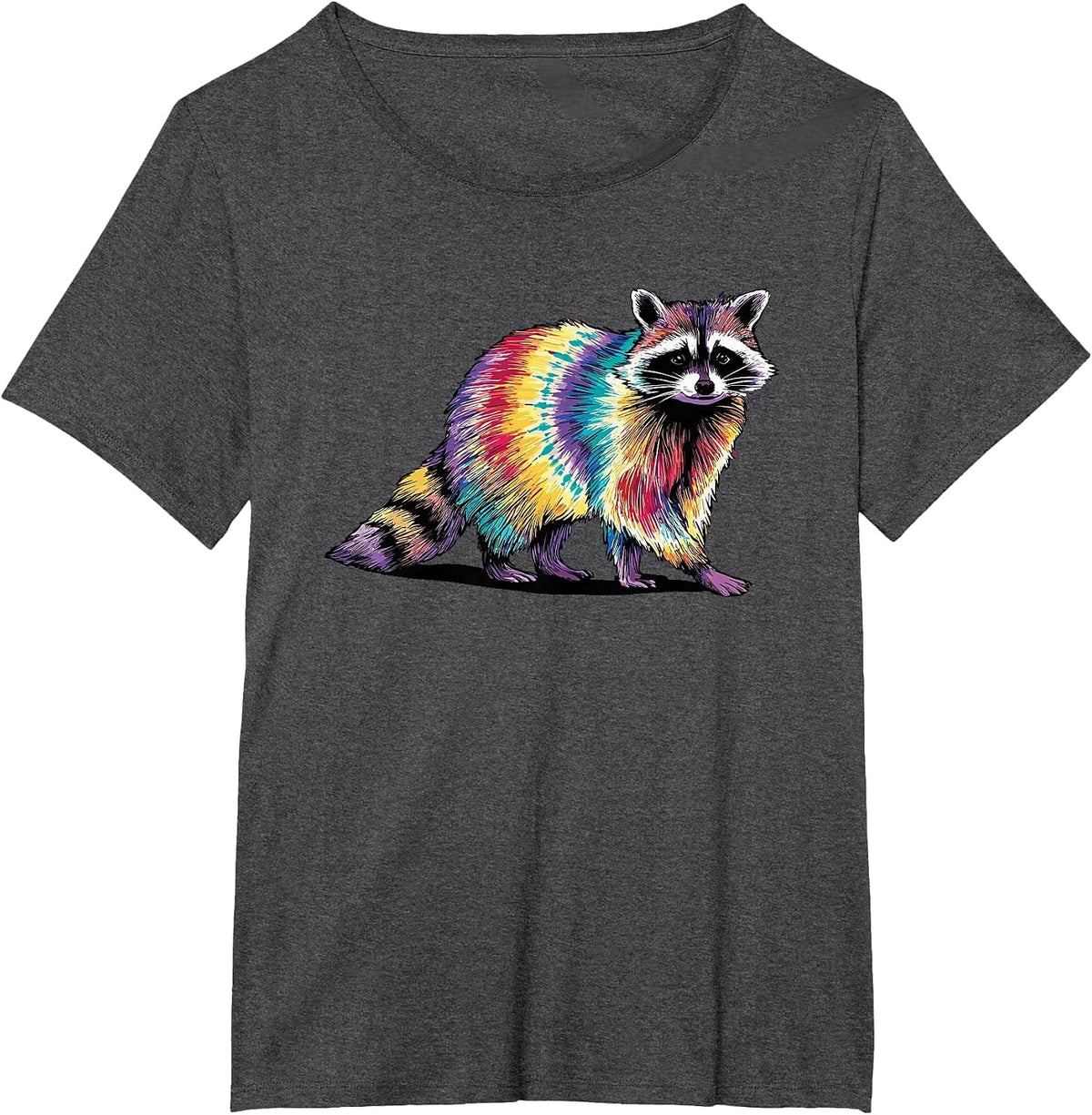 Tie Dye Art Raccoon Trash Panda Raccoons T-Shirt - Dark Heather Grey