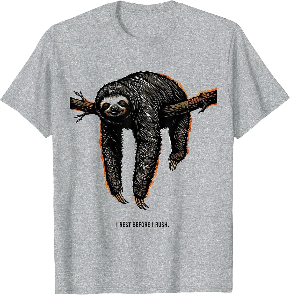 Men's I Rest Before I Rush Funny Sloth Humor Gift for Sloth Lovers T-Shirt - Heather Grey