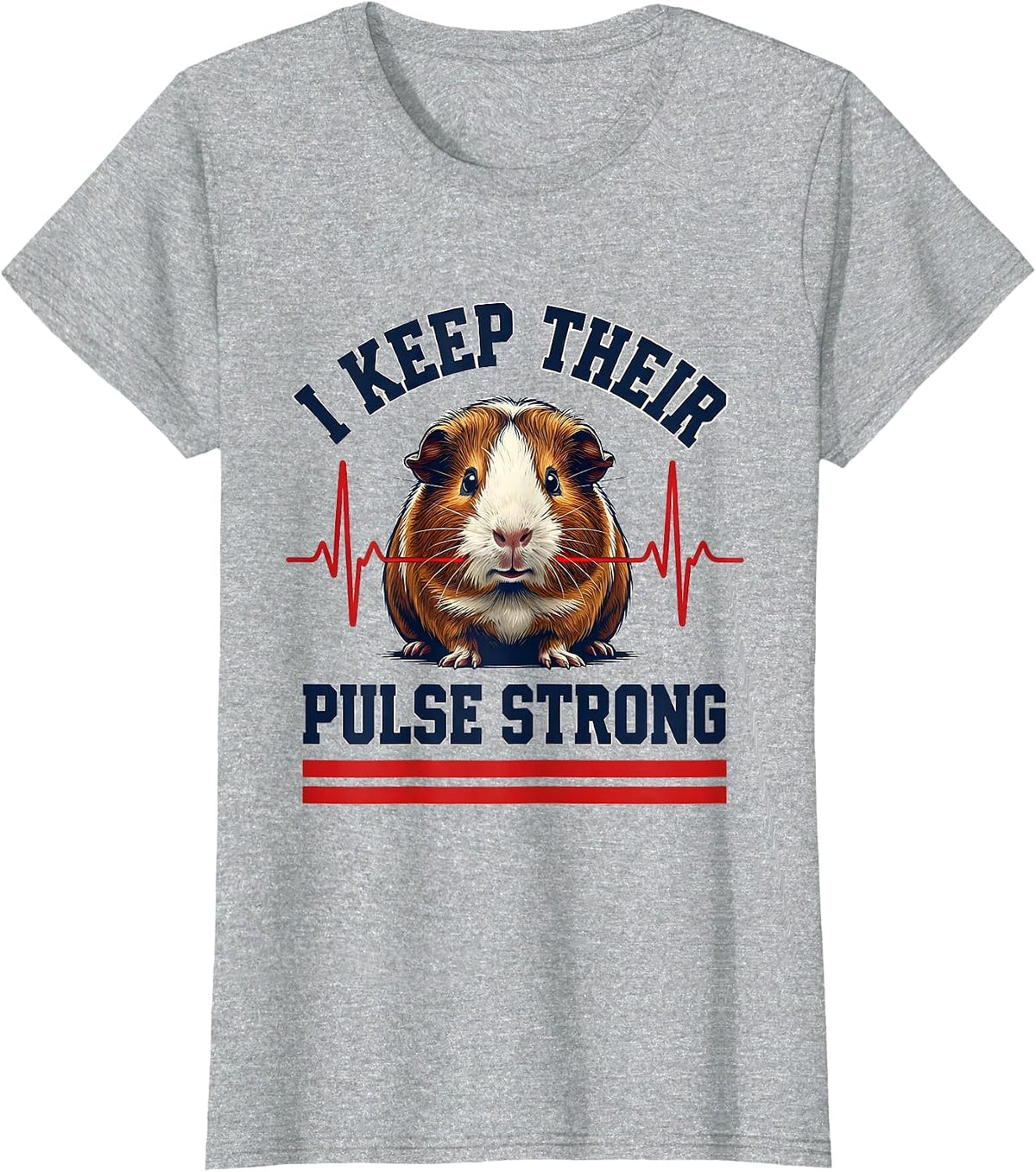 I Keep Their Pulse Strong Sports Vet Tech Veterinary T-Shirt - Heather Grey