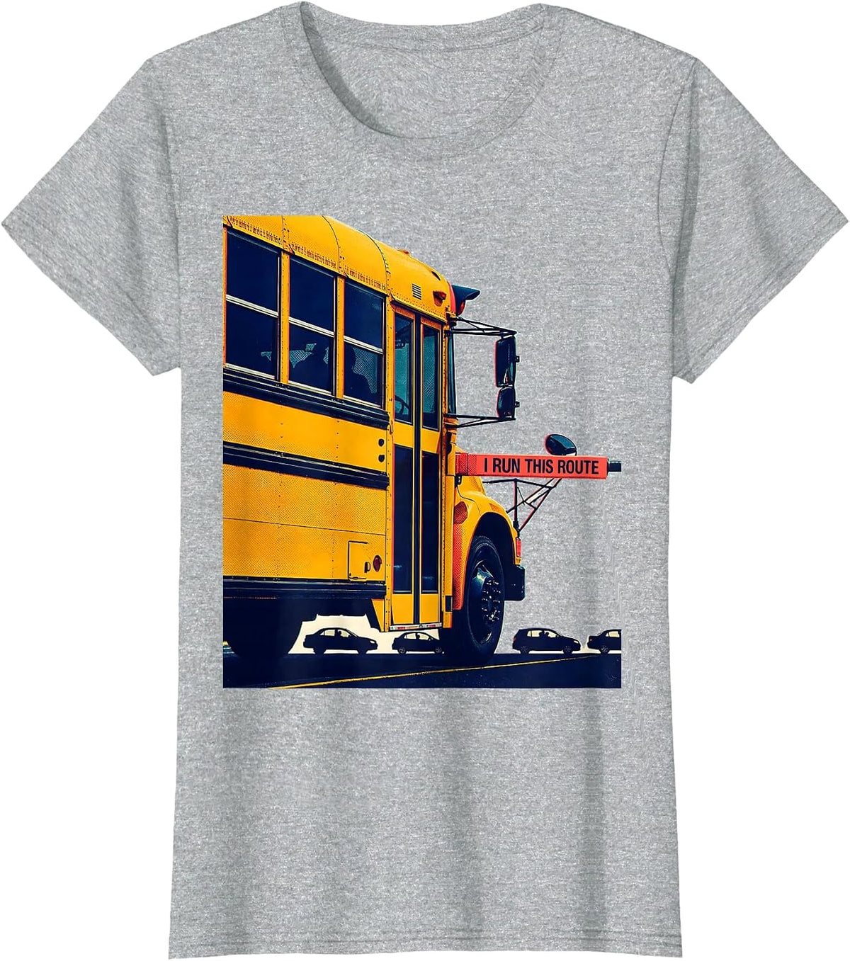 I Run This Route Funny School Bus Driver Appreciation Gift T-Shirt - Heather Grey
