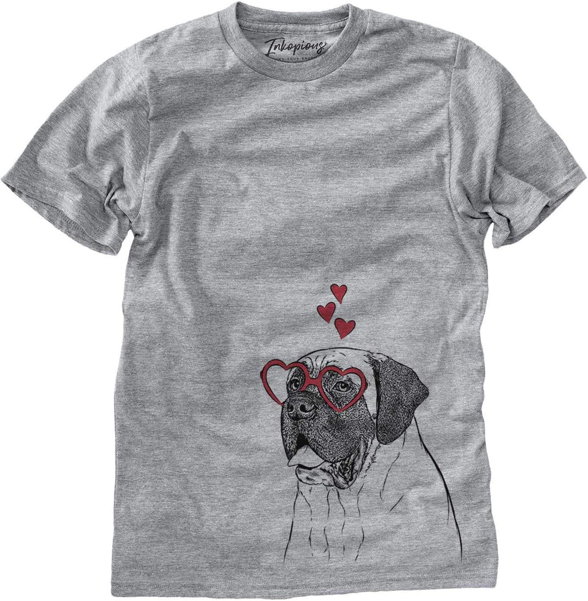 Valentine Sterling the English Mastiff Dog Triblend T-Shirt - Unisex Grey Crew Neck