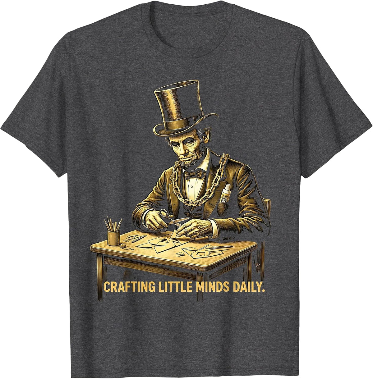 Crafting Little Minds Daily Preschool Teacher T-Shirt - Dark Heather Grey