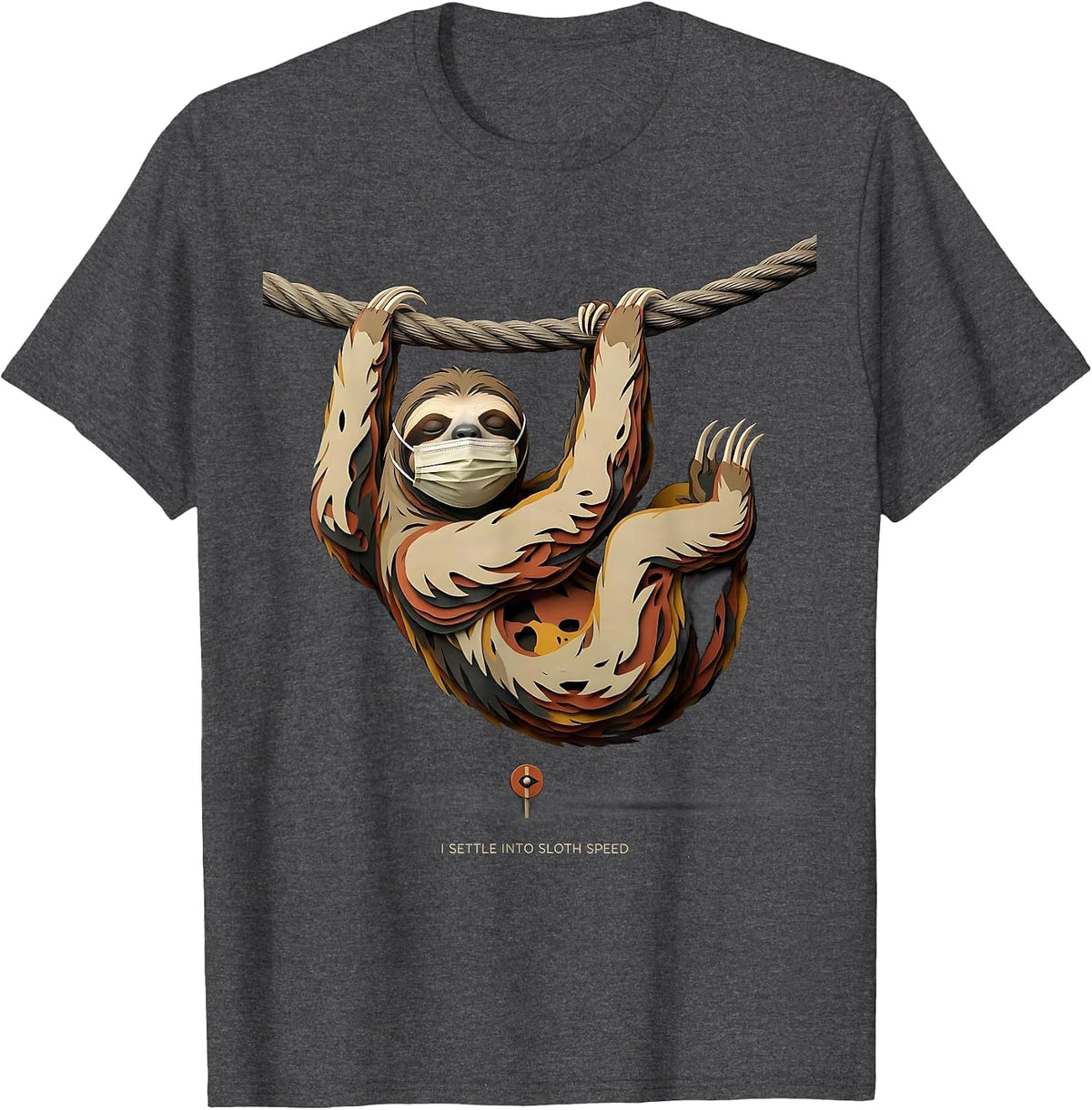 I Settle Into Sloth Speed Funny Sloth Lover Animal Humor T-Shirt - Dark Heather Grey