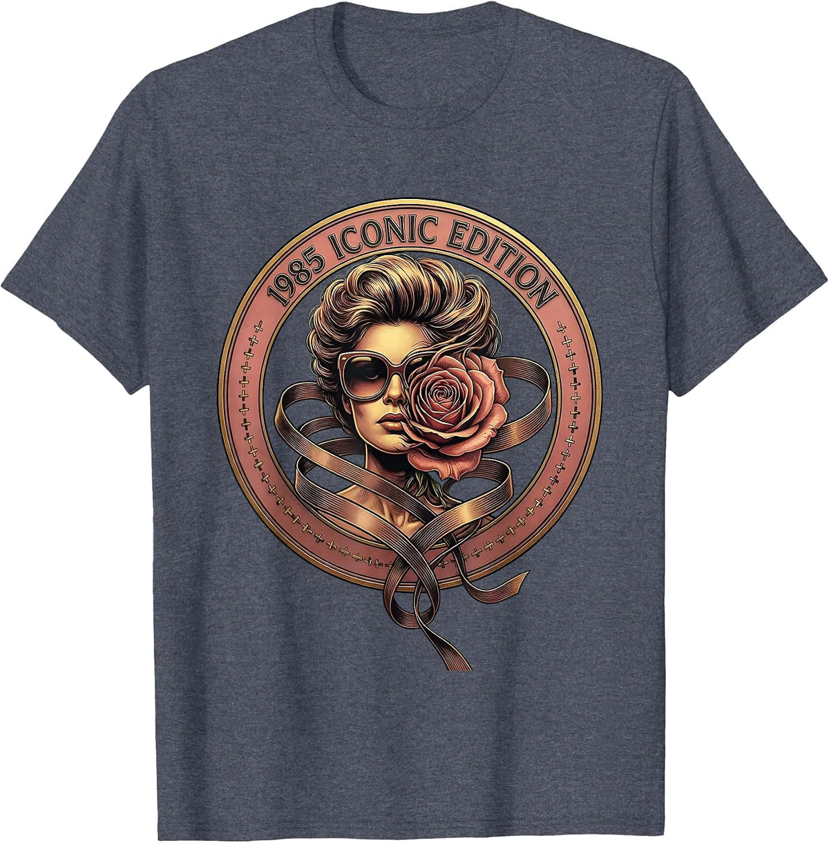 Vintage 1985 Iconic Edition Classic Retro Design T-Shirt - Heather Blue