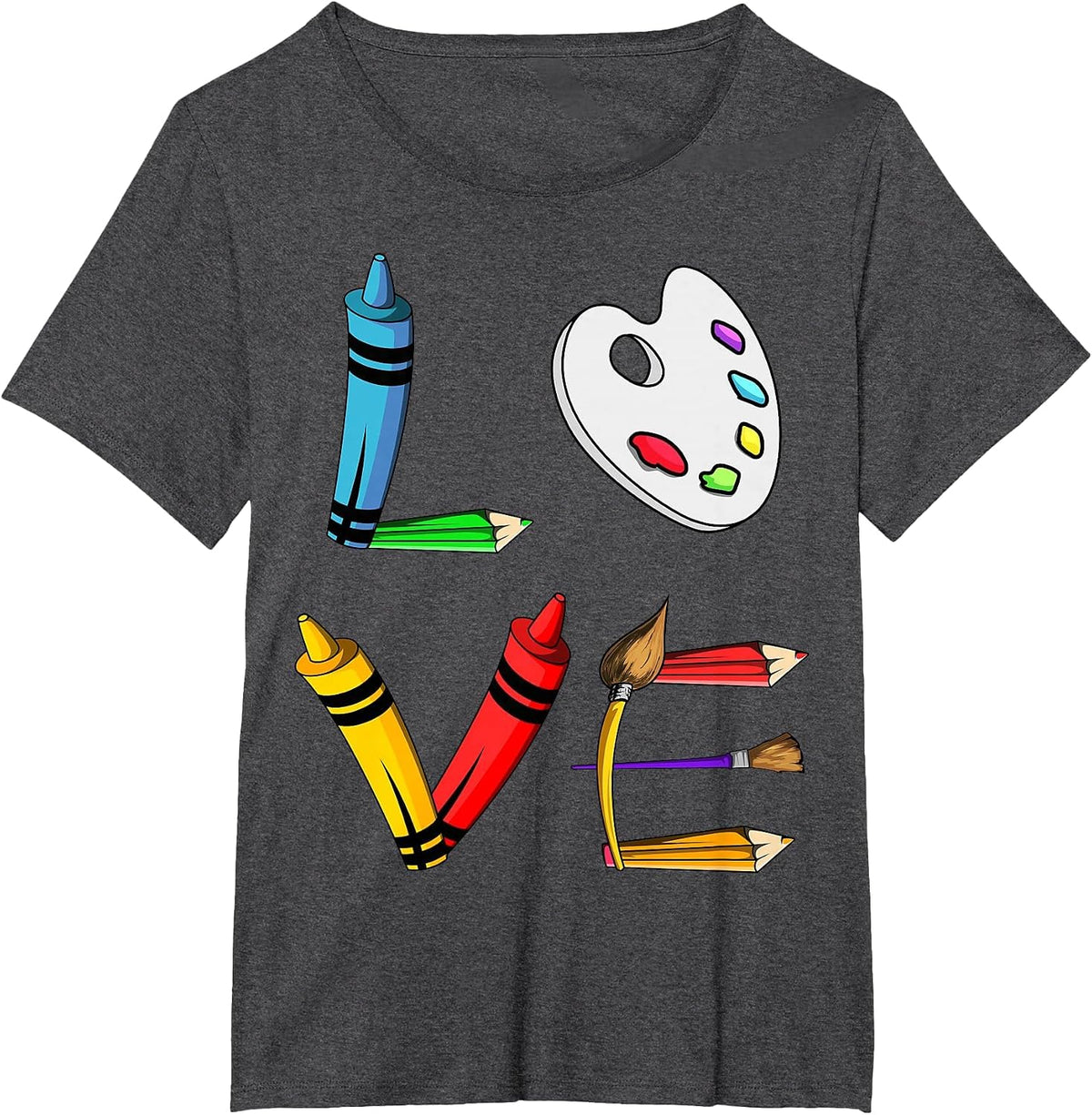 Love Art T Shirt T-Shirt - Dark Heather Grey