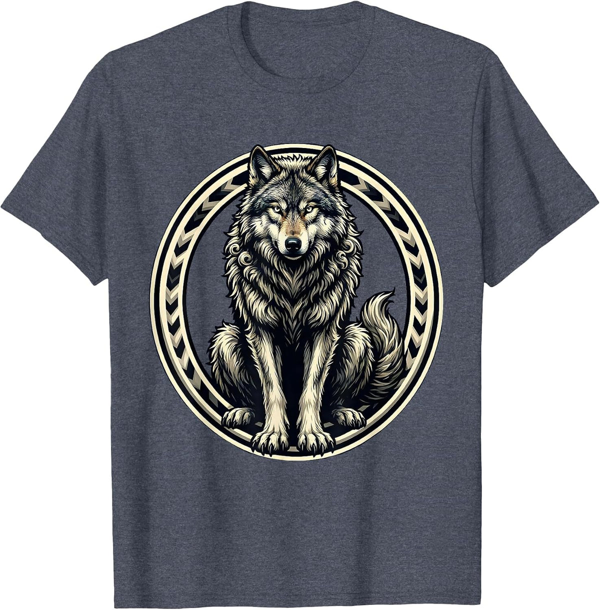 White Lies Wolf in Sheep's Wool Graphic Tee T-Shirt - Heather Blue