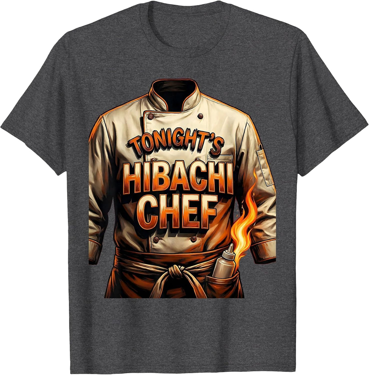 Tonight's Hibachi Chef Playful Pun Halloween Party Costume T-Shirt - Dark Heather Grey