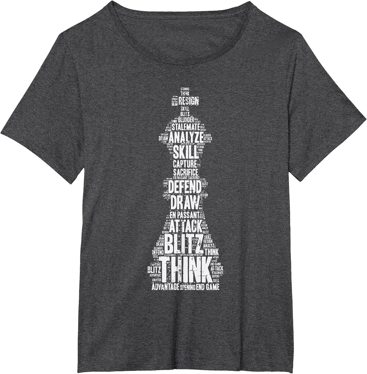 Chess Words King Cool Player Master Men Women Children Youth T-Shirt - Dark Heather Grey