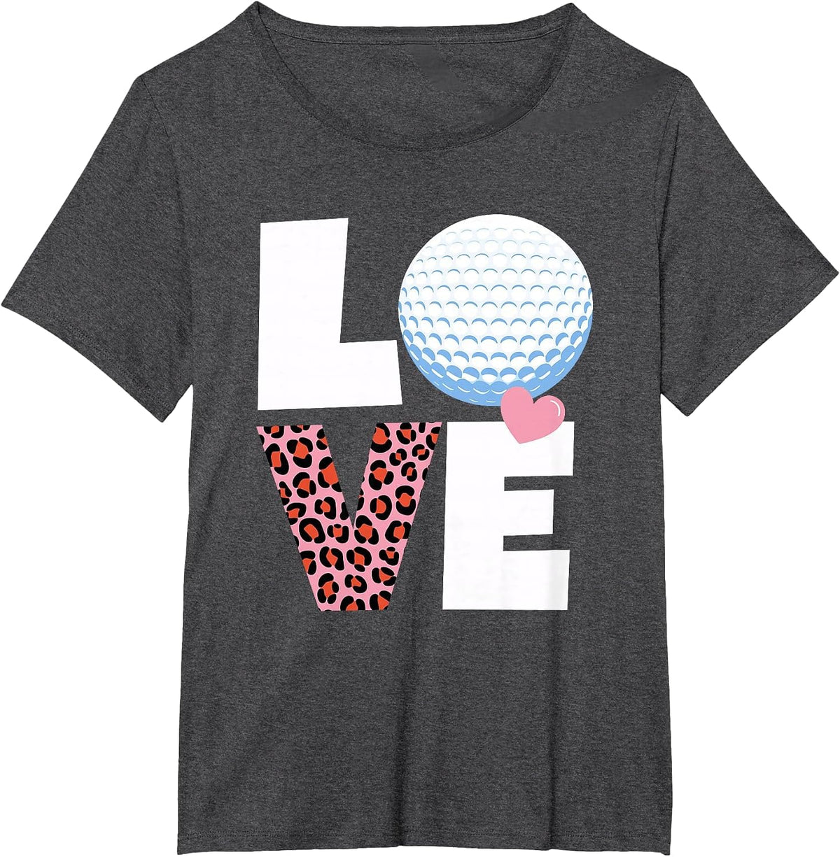 I Heart Golf Womens or Girls Golf T-Shirt - Dark Heather Grey