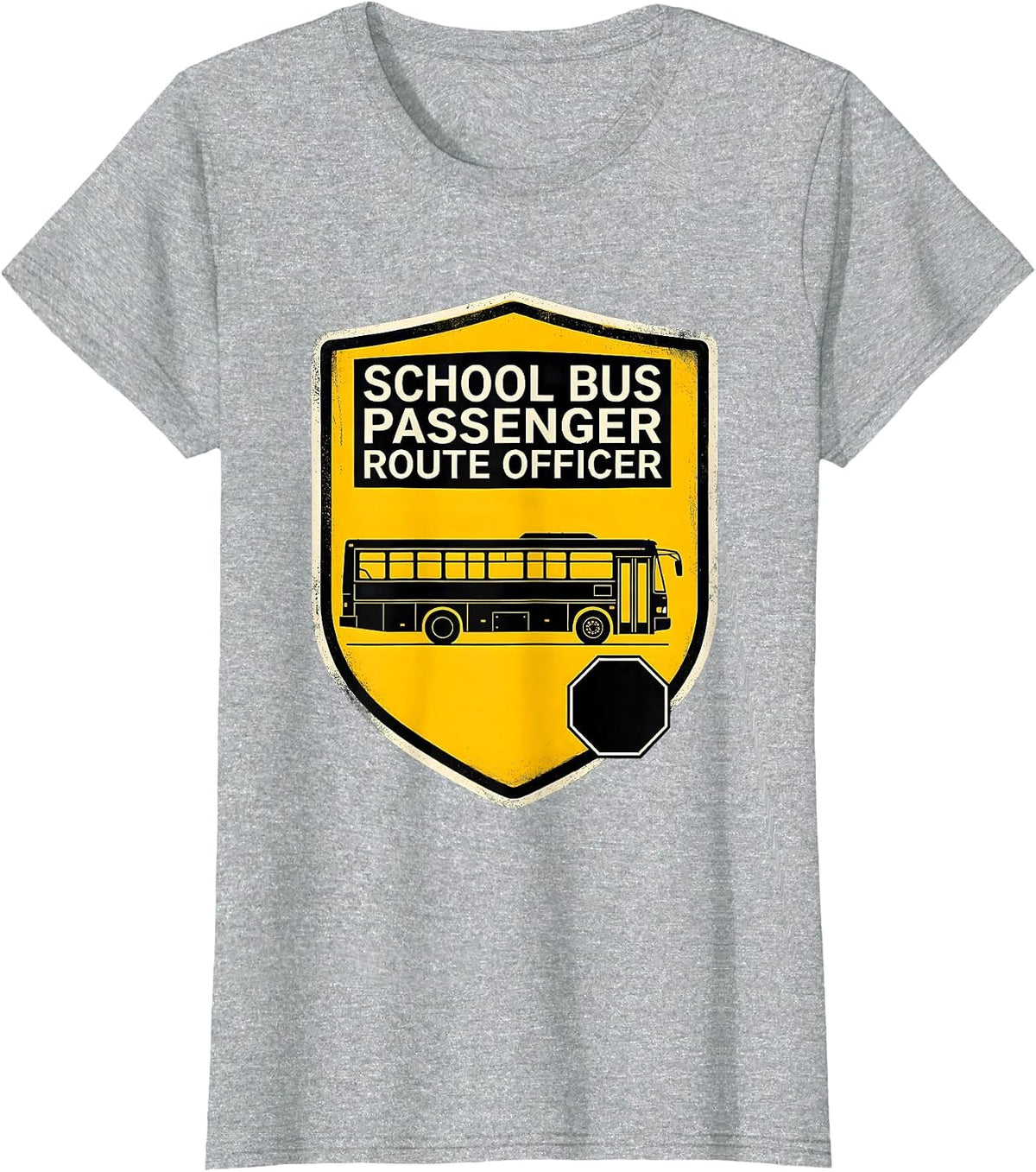 School Bus Passenger Route Officer Funny School Bus Driver T-Shirt - Heather Grey