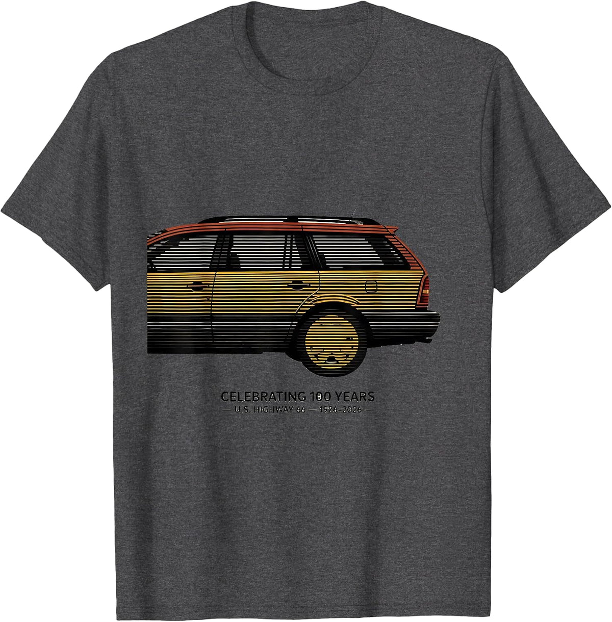 Men's Celebrating 100 Years U.S. Highway 66 Vintage T-Shirt - Dark Heather Grey