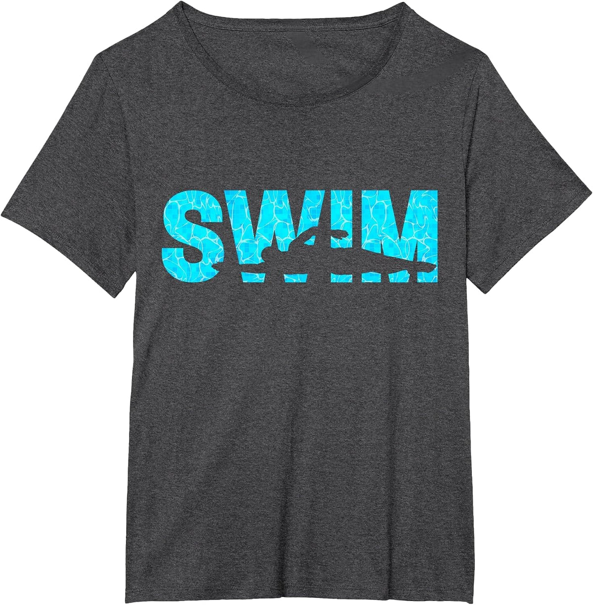 Swimming Swim Swimmer's Silhouette Coach Athlete Sports T-Shirt - Dark Heather Grey