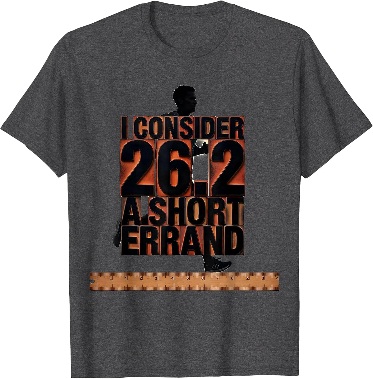 Men's I Consider 26.2 A Short Errand Funny Runner Marathon Gift T-Shirt - Dark Heather Grey