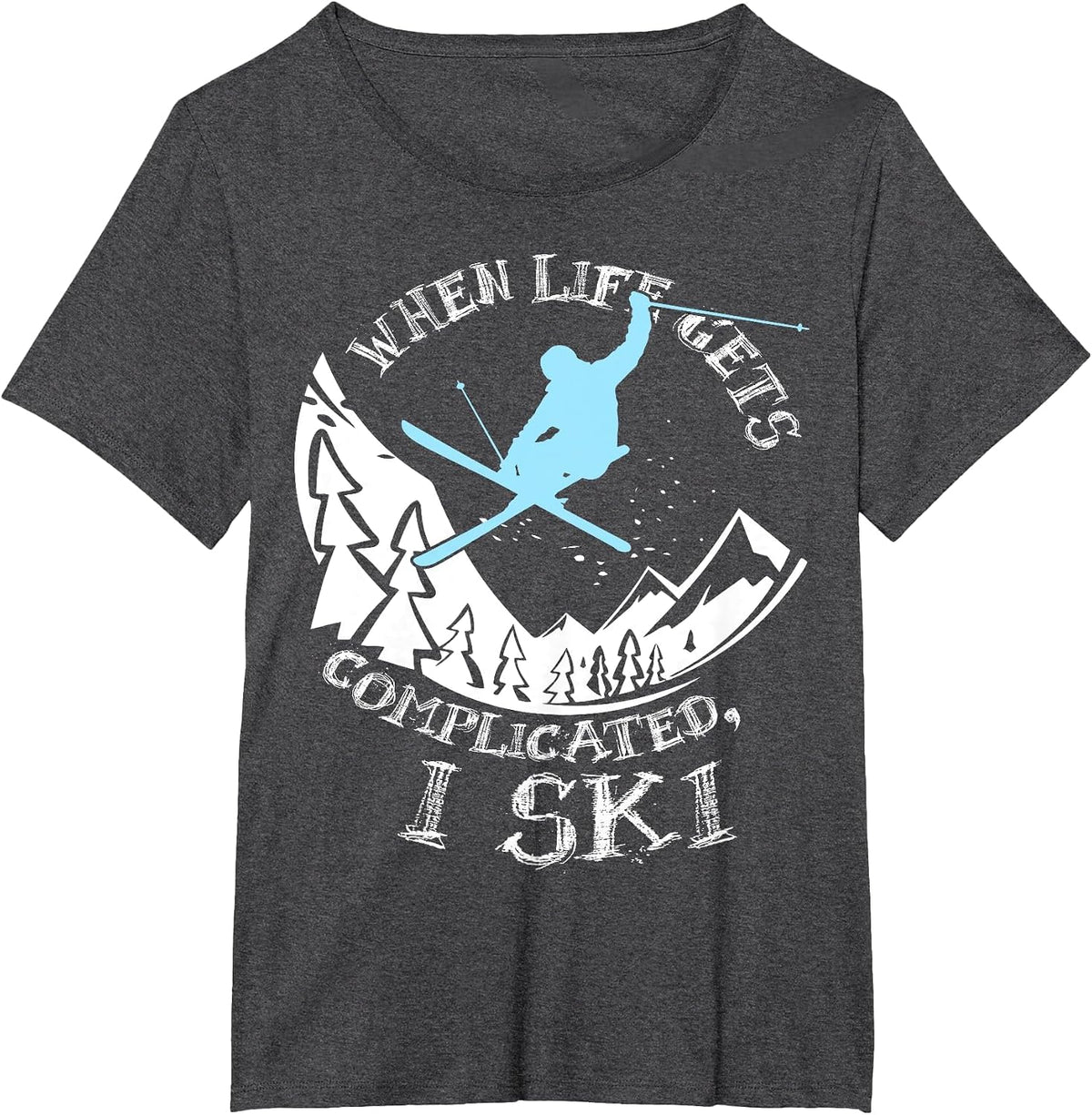 Skiing T-Shirt - Dark Heather Grey