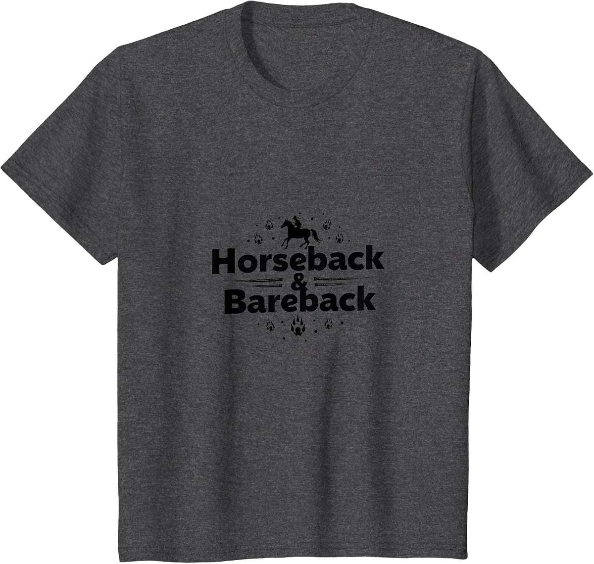 Horse Denier Horseback & Bareback Equestrian for Women T-Shirt - Dark Heather Grey