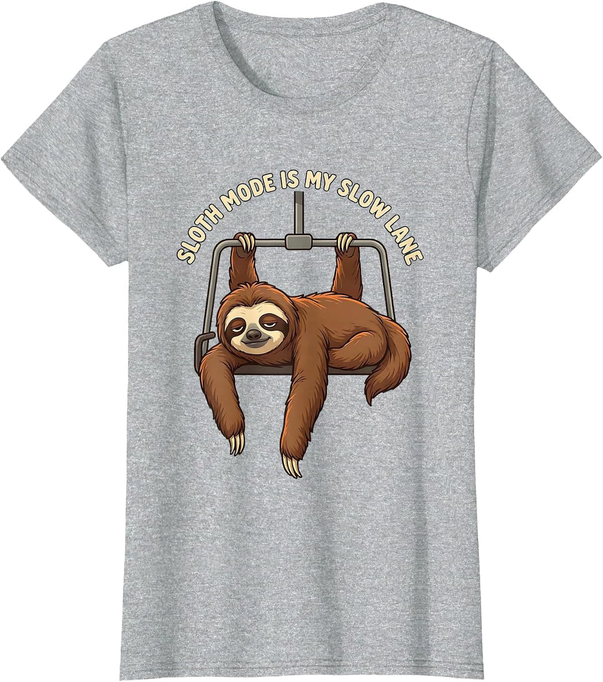 Sloth Mode Is My Slow Lane Funny Sloth Lover Humor T-Shirt - Heather Grey