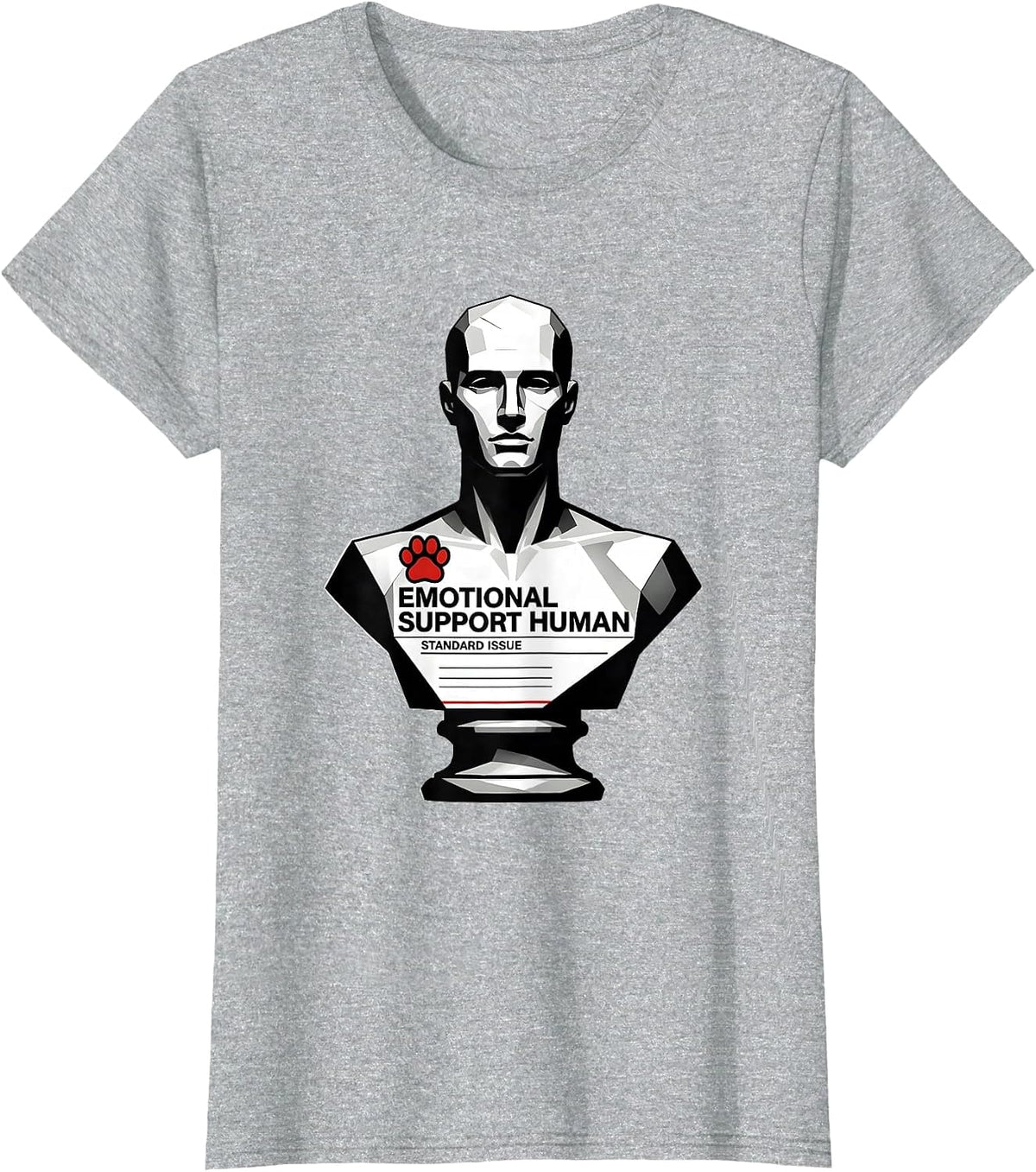 Women's Emotional Support Human, Standard Issue Counselor T-Shirt - Heather Grey