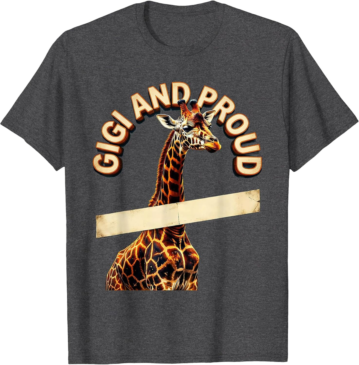 Gigi and Proud Grandma Design T-Shirt - Dark Heather Grey