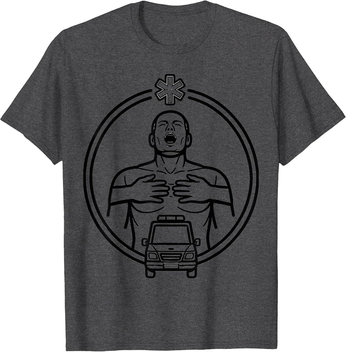 EMS Practice Torso Funny EMT Paramedic Gag T-Shirt - Dark Heather Grey