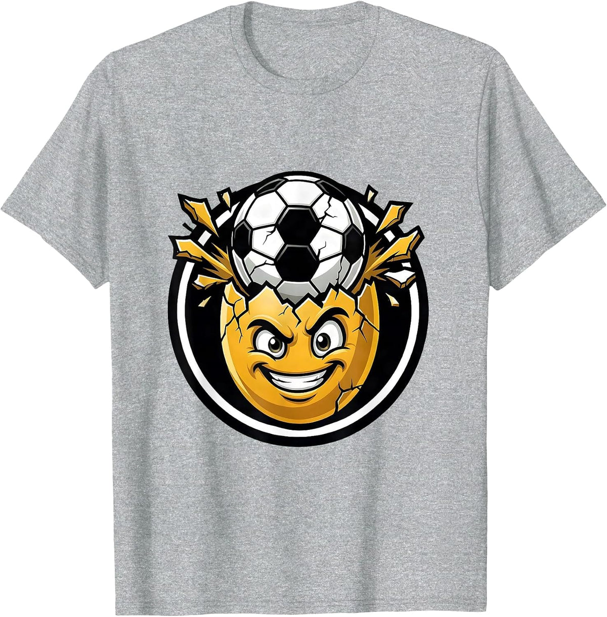 Men's Soccer Ball Hatching From Egg Funny Soccer Dad T-Shirt - Heather Grey