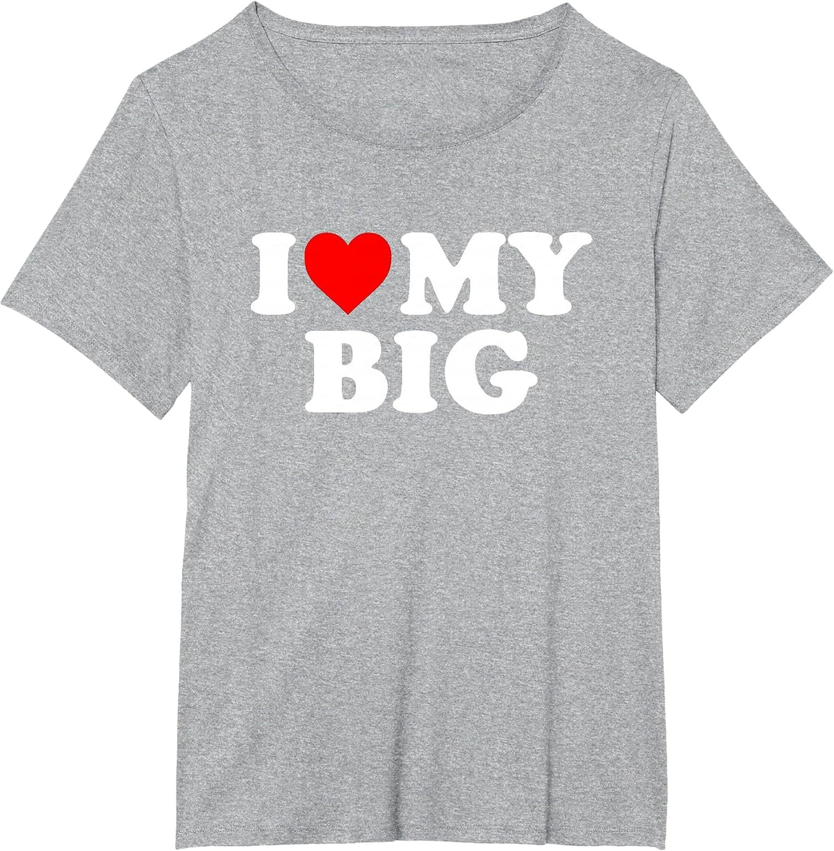 I Heart My Big Love Matching Little Big Sorority Funny T-Shirt - Heather Grey