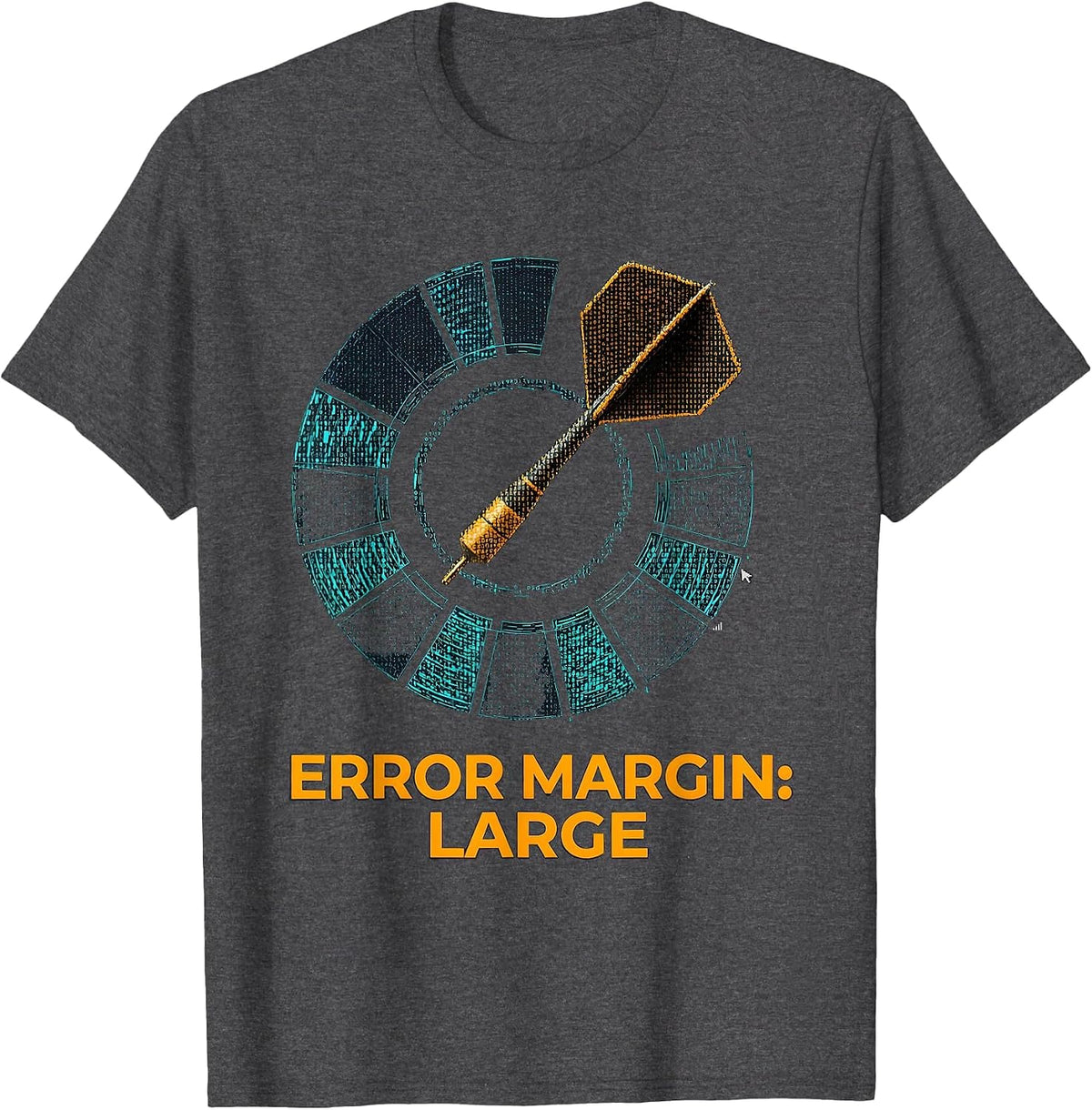 Error Margin Large Funny Darts Player Pub Game Humor T-Shirt - Dark Heather Grey