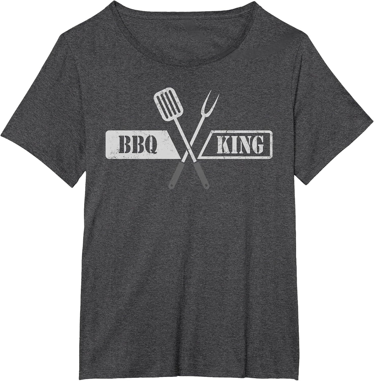 BBQ King Shirt for Grilling Dads & Barbecue Lovers T-Shirt - Dark Heather Grey