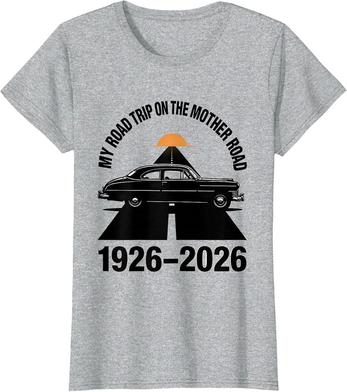 My Road Trip On The Mother Road, 1926-2026 Vintage T-Shirt - Heather Grey