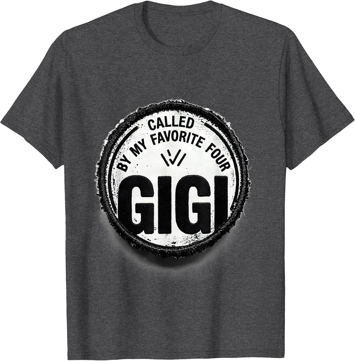 Men's Called Gigi By My Favorite Four Rubber Stamp Grandma Gift T-Shirt - Dark Heather Grey