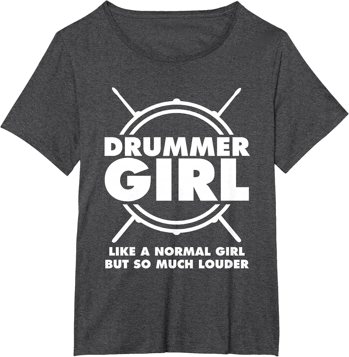 Funny Drummer Art for Girls Women Drumming Drum Set Drummer T-Shirt - Dark Heather Grey