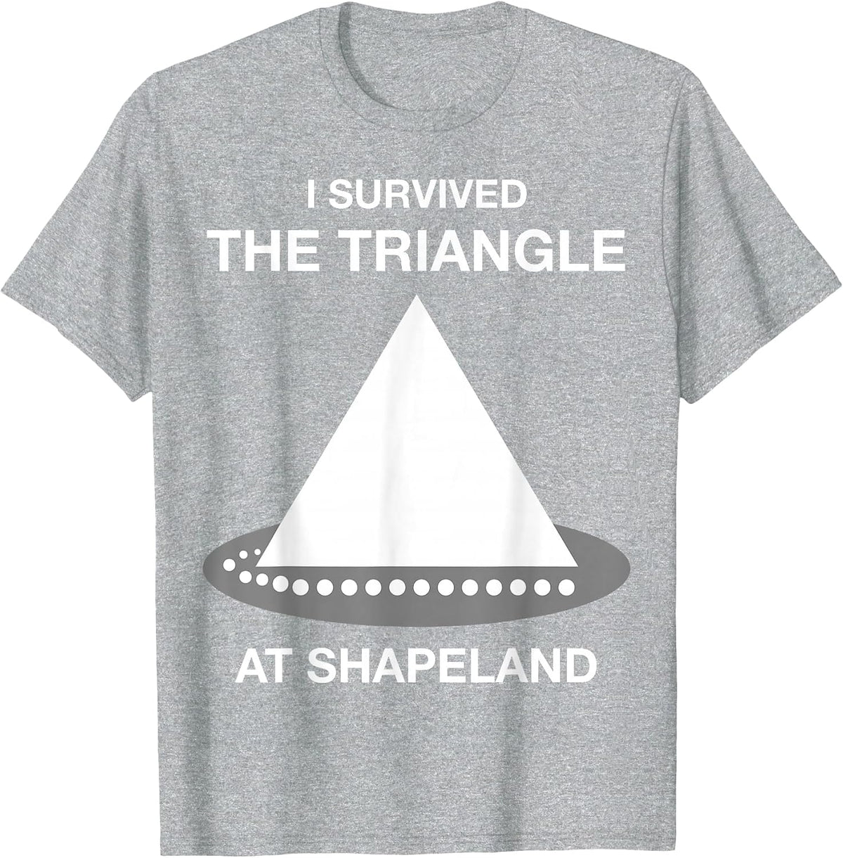 Funny I Survived the Triangle at Shapeland Math Teacher T-Shirt - Heather Grey