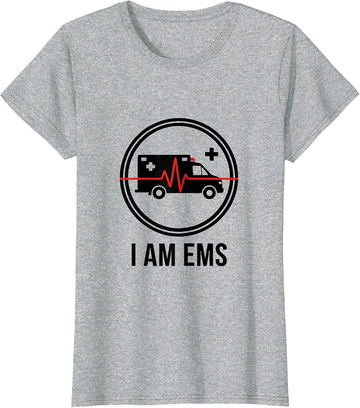 I Am EMS Minimalist EMT Paramedic First Responder Gift T-Shirt - Heather Grey