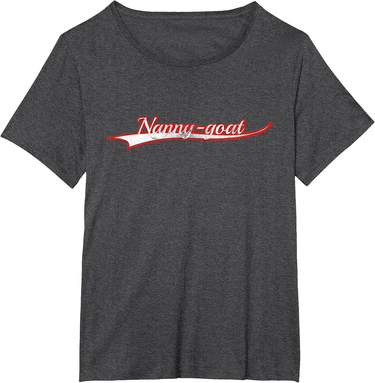 Nanny Goat Grandma Vintage Varsity Distressed T-Shirt - Dark Heather Grey