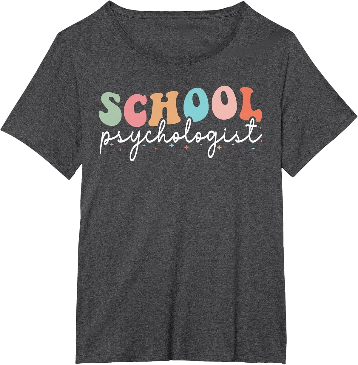 School Psych Teacher Retro Groovy School Psychologist T-Shirt - Dark Heather Grey