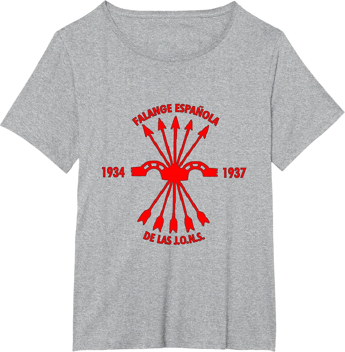 Falange Española/Spanish Falanx, Front-Side Design T-Shirt - Heather Grey