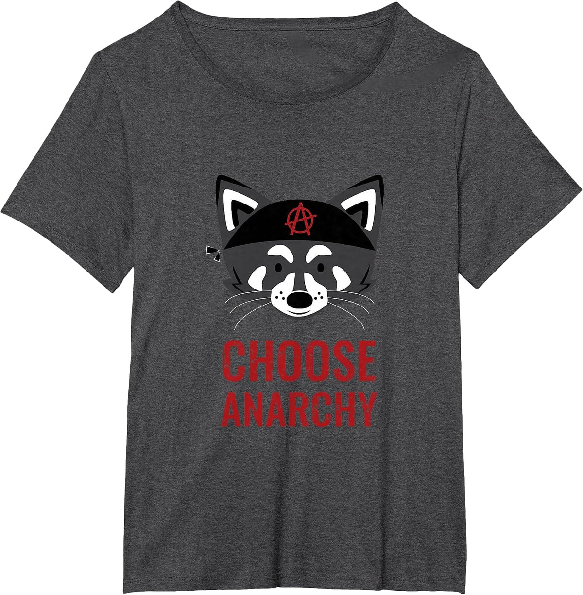 Choose Anarchy | Anarchist Symbol Political Anarchy Racoon T-Shirt - Dark Heather Grey