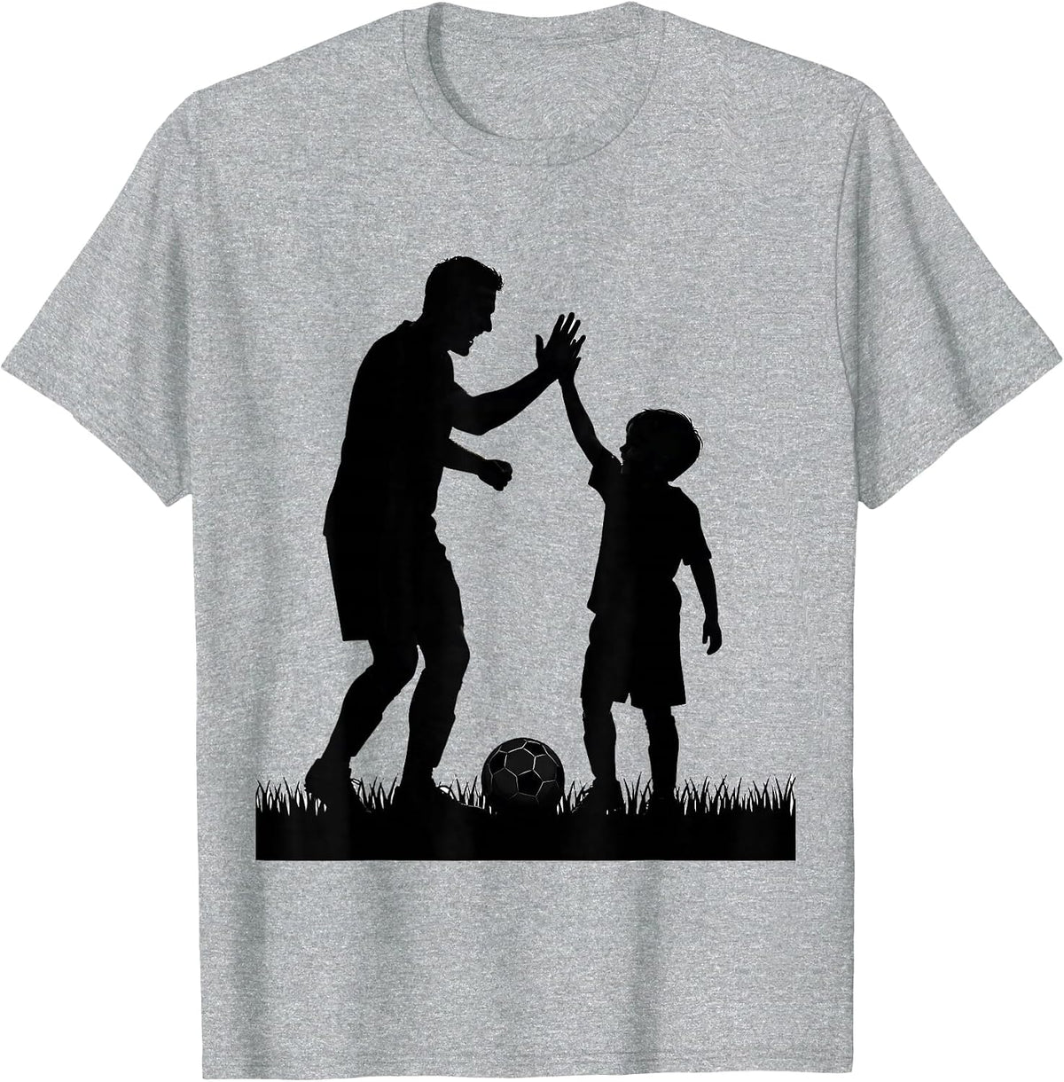 Men's Boy Dad Soccer High-Five Graphic T-Shirt - Heather Grey