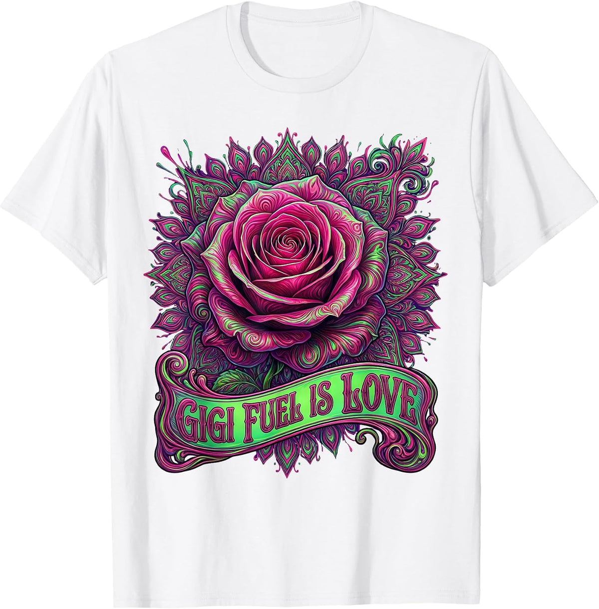 Men's Gigi Fuel Is Love Grandma Gift Design T-Shirt - White