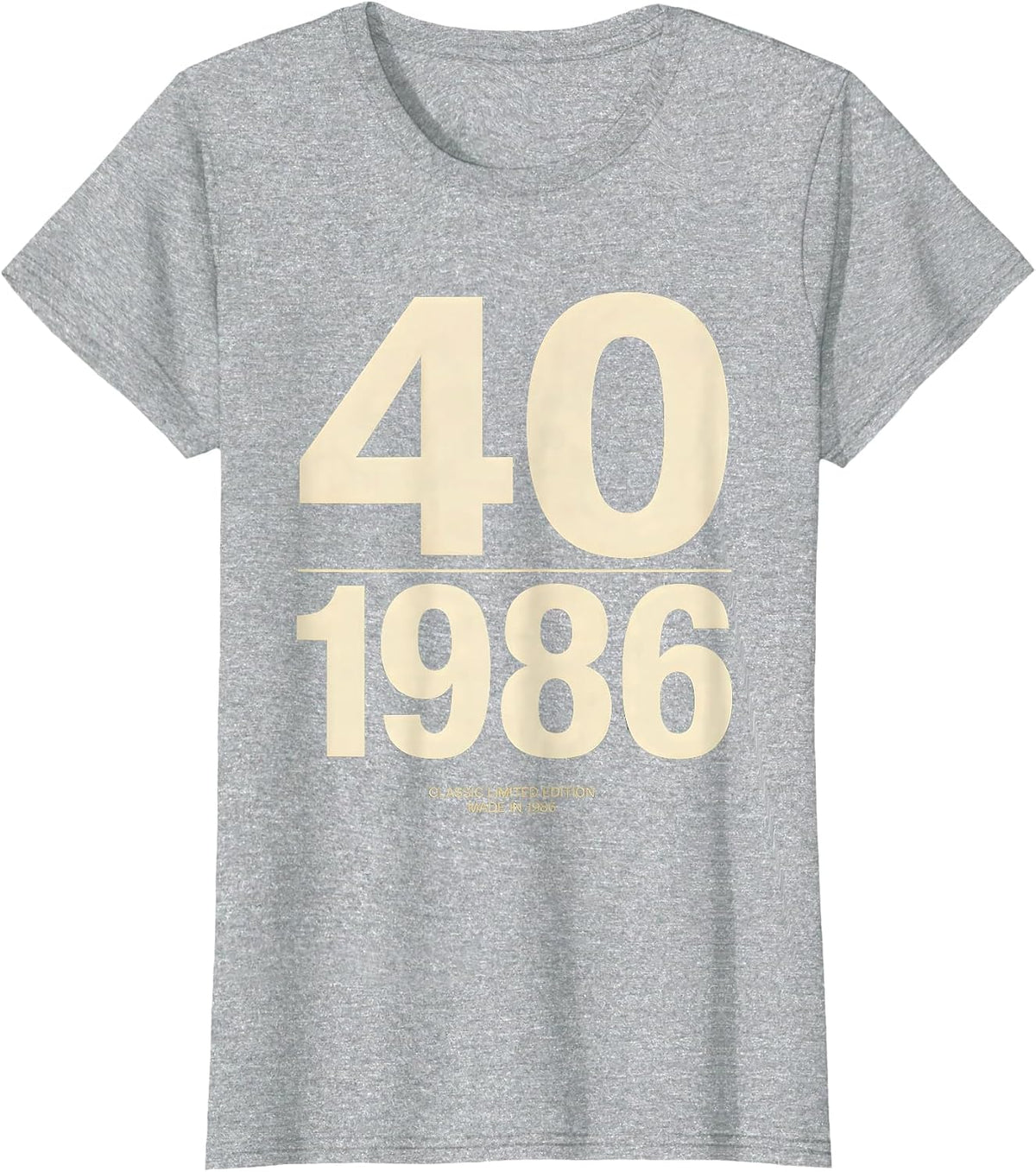 Classic Limited Edition 40 Made in 1986 Vintage T-Shirt - Heather Grey