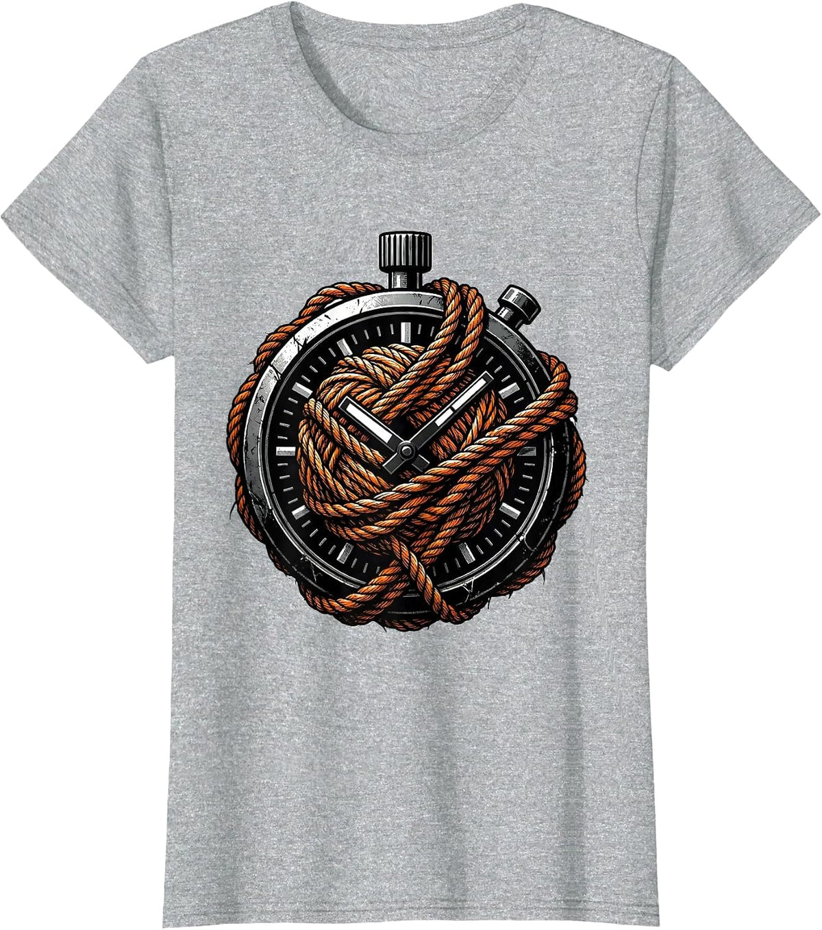 Women's Chaos Coordinator Stopwatch Tangled in Yarn T-Shirt - Heather Grey